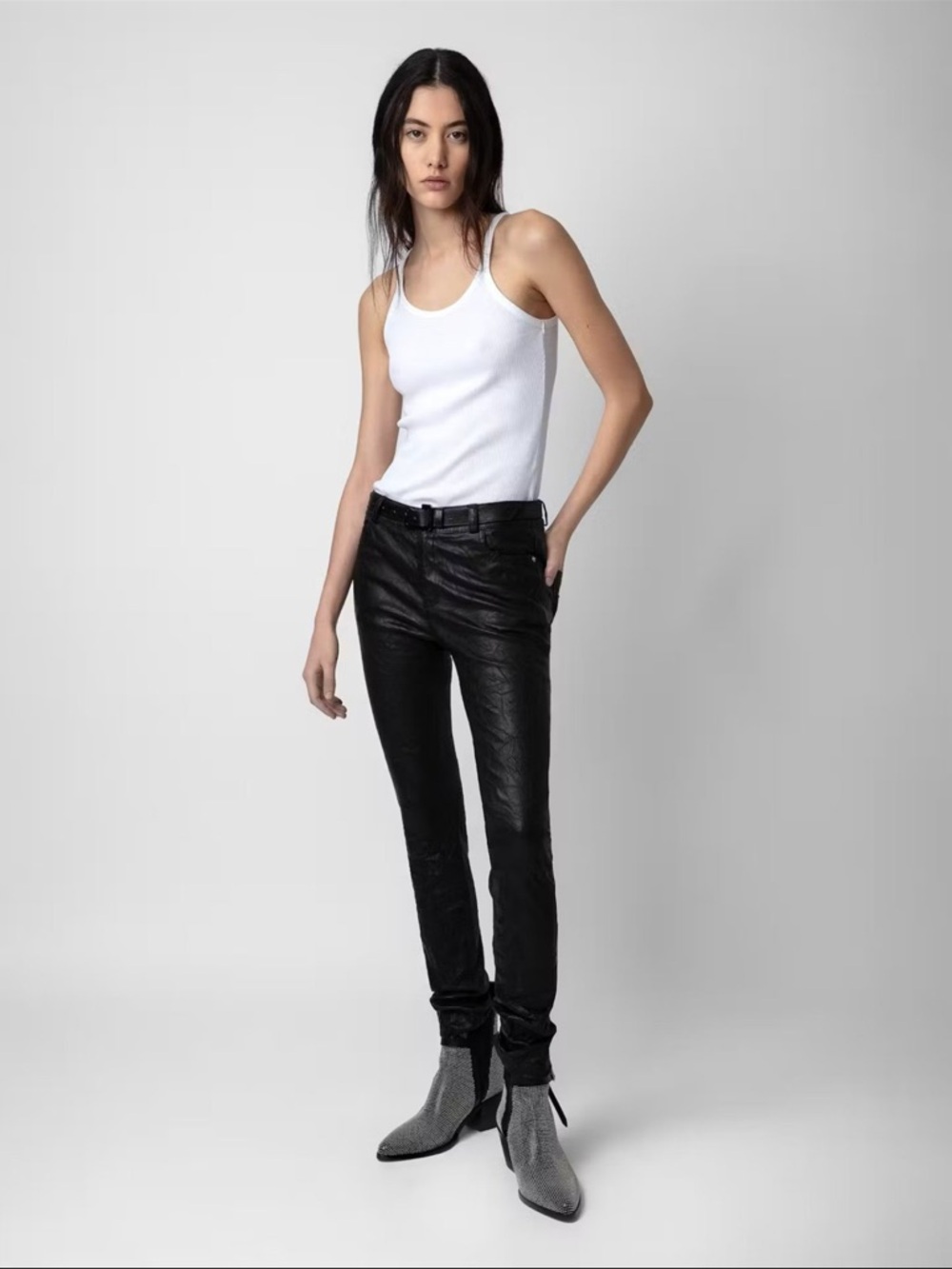 Black Leather Skinny Pants